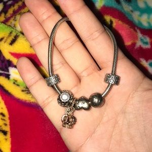 PANDORA BRACELET WITH CHARMS! 🦄🦄